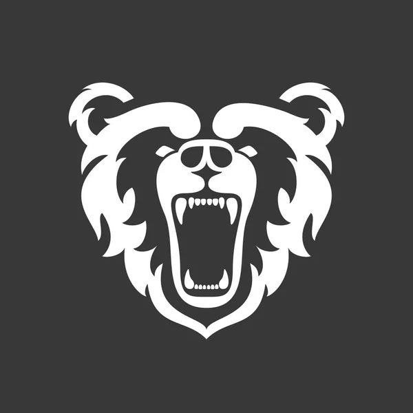 Logotipo de oso para club deportivo o equipo. Logotipo de cabeza de mascota animal. Plantilla. Ilustración vectorial . — Vector de stock