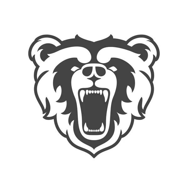 Bären-Logo für Sportverein oder Mannschaft. Tier-Maskottchen-Kopf-Logo. Vorlage. Vektorillustration. — Stockvektor