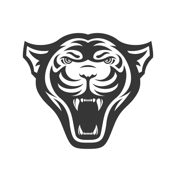 豹头标志为体育俱乐部或团队。动物吉祥物标识。模板。矢量图. — 图库矢量图片