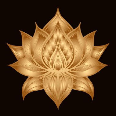 Lotus çiçek desenle. Vektör el çizilen illüstrasyon.