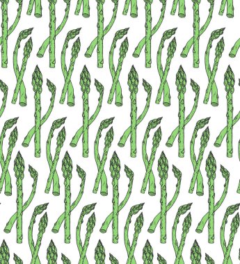 Kroki tarzı kuşkonmaz ile Seamless modeli. Döşeme vejetaryen arka planı