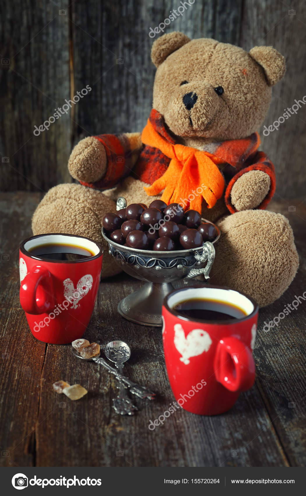 teddy bear with coffee