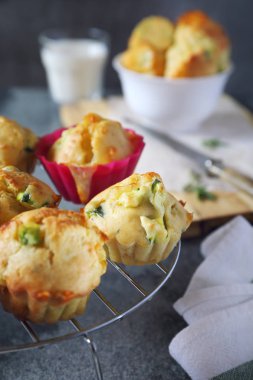 Peynir ve otlar ile pişmiş kabak kekler