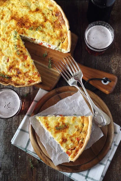 Tavuk ve dolmalık biber pasta