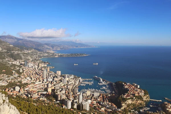 Costa Azul, Principado de Mónaco, Mar Mediterráneo y —  Fotos de Stock