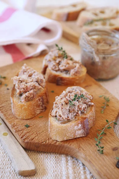 French rillettes, meat spread — Stock Photo, Image