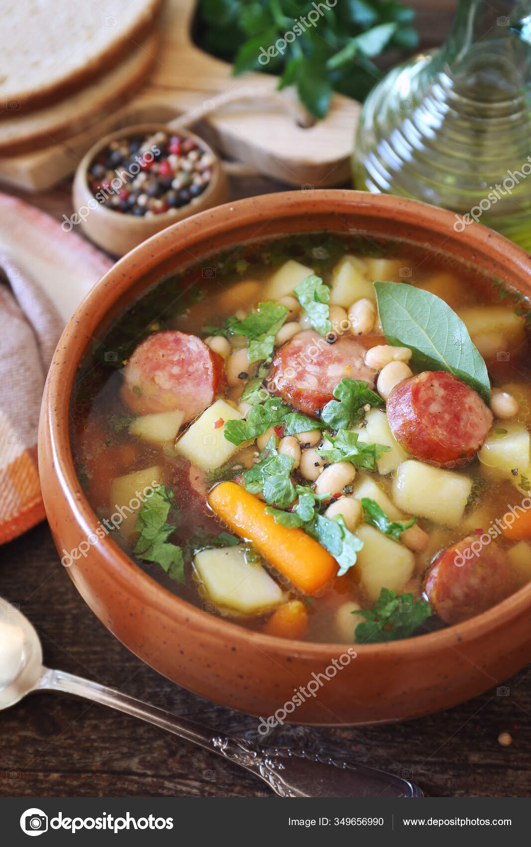 Cocina Española Caldo Gallego Sopa Frijoles Tradicional ...