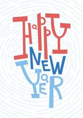 Mutlu yeni yıl, tebrik kartı, baskı, kış dekorasyon fotoğraf yerleşimi, davet, etiket tasarım. El yazı çekilmiş.