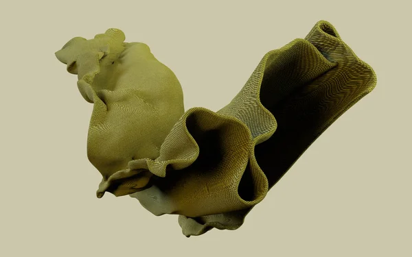3D-weergave illustratie van zachte doek warm aards groen materiaal op platte achtergrond. Horizontaal formaat behang. — Stockfoto