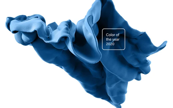 Puha szövet drapéria klasszikus kék anyag lapos háttér 3d renderelés illusztráció. Vízszintes formátumú tapéta — Stock Fotó