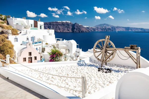 Gyönyörű Santorini terasz — Stock Fotó