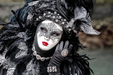 Zarif siyah carnaval maskesi