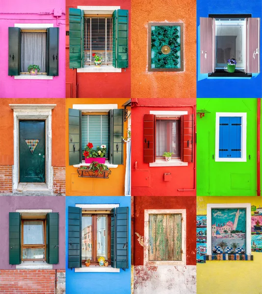 Collage set windows — Stock Photo, Image
