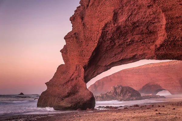 Kırmızı kemer Legzira Beach — Stok fotoğraf