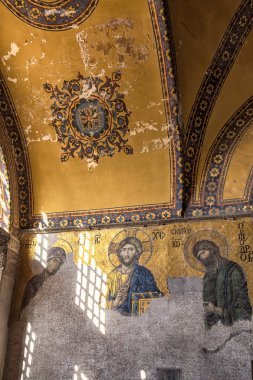 Istanbul, Türkiye 14 Kasım 2016: İç Ayasofya, Aya Sofya Müzesi, Istanbul Türkiye