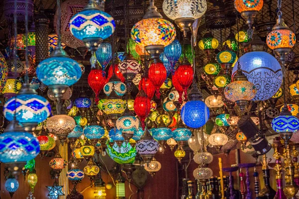 Starý Trh Barevné Lampy Istanbul Turecko — Stock fotografie