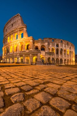 Colosseum at sunset clipart