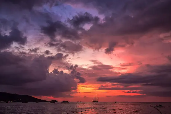 Plage Prise Coucher Soleil Près Phuket Thaïlande — Photo