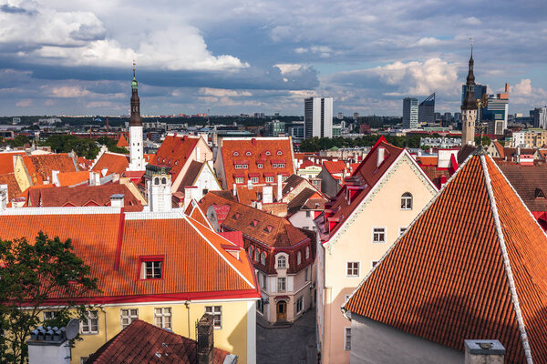View of the roofs of the old town, Tallinn, Estonia