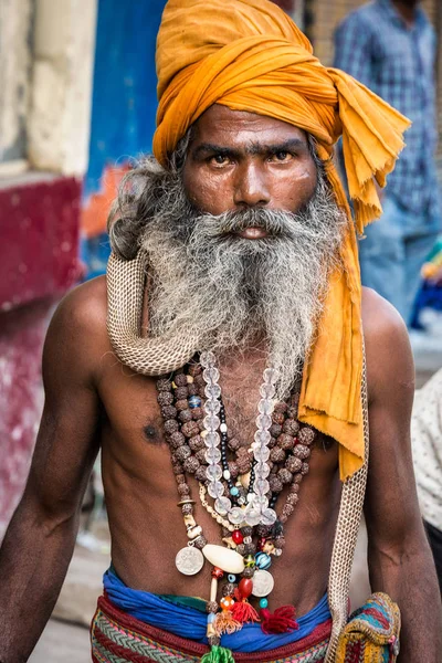 Snake sadhu Índia — Fotografia de Stock
