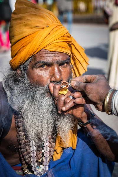 Schlange sadhu india — Stockfoto