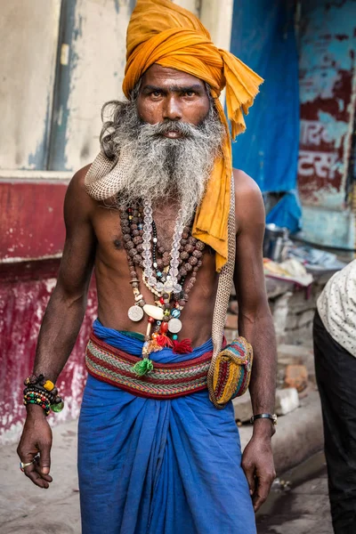Schlange sadhu india — Stockfoto
