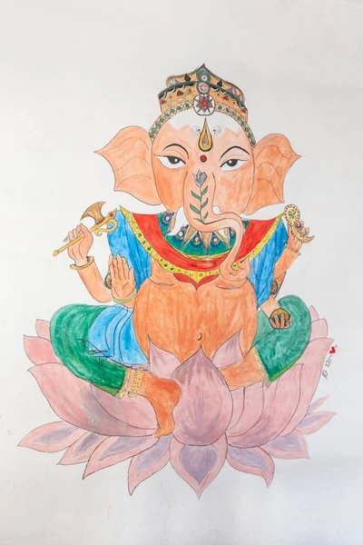 Ganesh Oil Pastel Sketch Size A4 Size Sheet