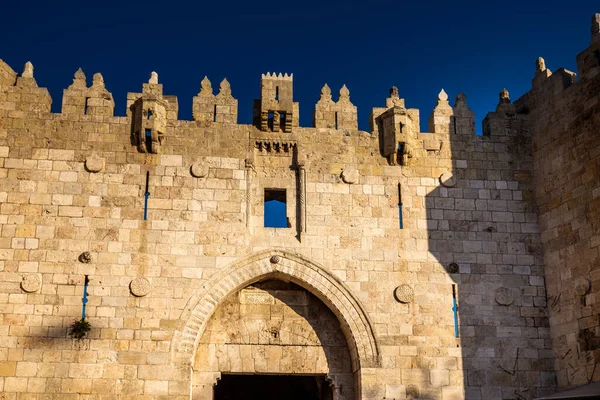 Porta Damasco Nella Città Vecchia Gerusalemme Sono Stati Costruiti Nel — Foto Stock