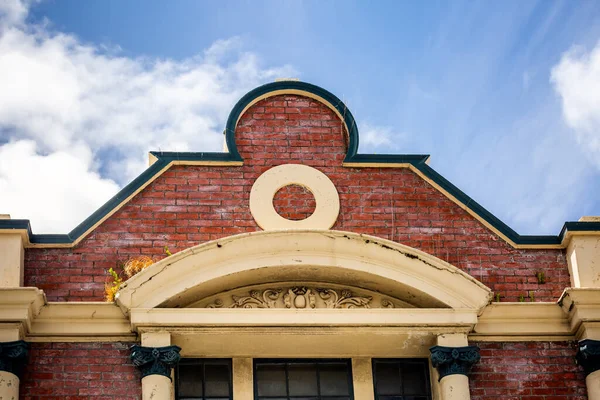 Side Wall Vintage Brick Building Windows Auckland New Zealand — Stock Photo, Image