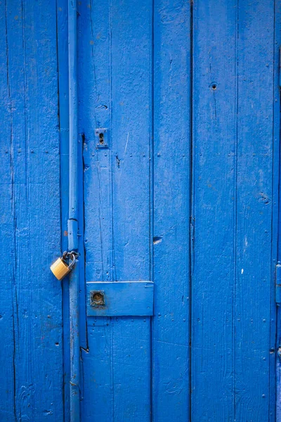 Красочные Деревянные Двери Знаменитом Голубом Городе Шефшауэн Марокко — стоковое фото