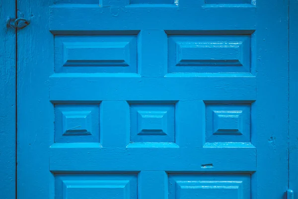 Colorful Wooden Doors Famous Blue City Chefchaouen Morocco — Stock Photo, Image