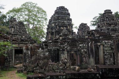 Angkor Wat 'taki tapınak kalıntıları, Siem Reap, Kamboçya.