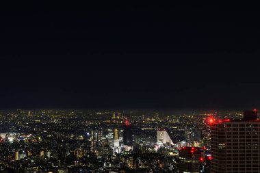 Tokyo şehir gece görünümü Büyükşehir hükümet ofisinden Cityscape