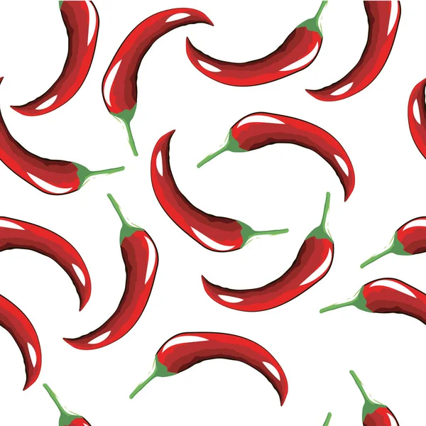 Modello senza cuciture di peperoncino rosso caldo — Vettoriale Stock