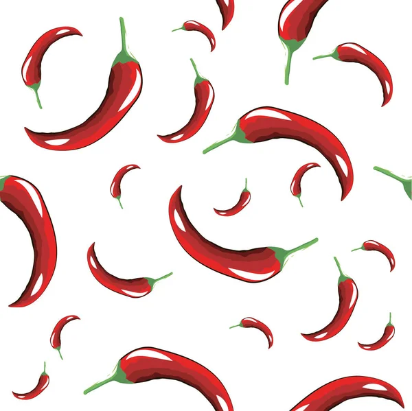 Patrón sin costuras de pimiento rojo picante — Vector de stock