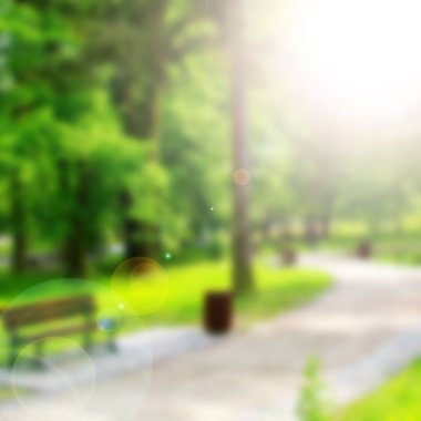 Bulanık park, doğal arka plan