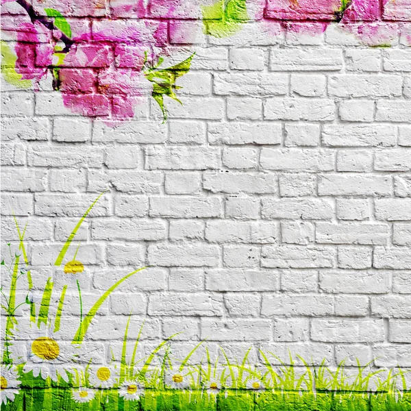 the nature of graffiti on a brick wall