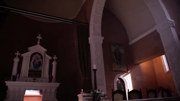 Bela Catedral vista interior — Vídeo de Stock