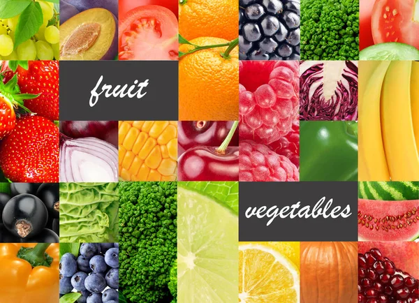 Fresh color fruits and vegetables. Healthy food concept — Stock Photo, Image
