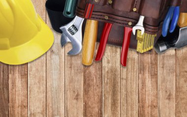 İnşaat aracı kemer zor şapka takım ayarla