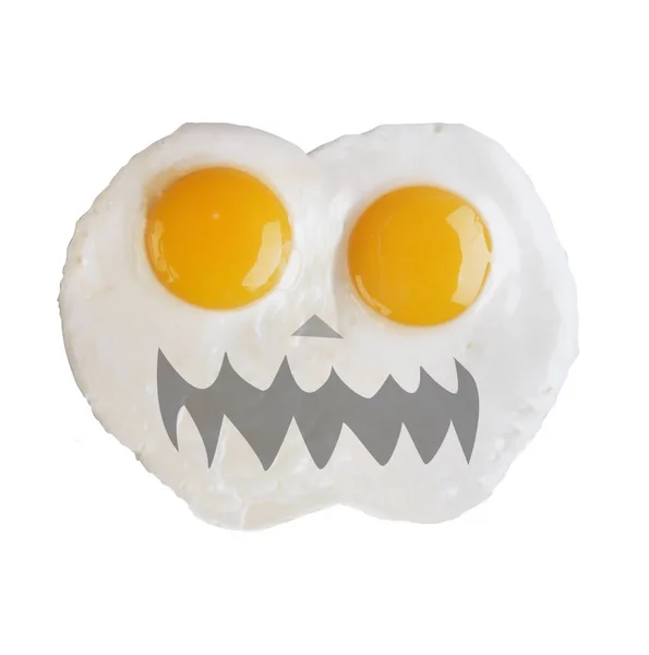 Huevos cara de Halloween aislado —  Fotos de Stock