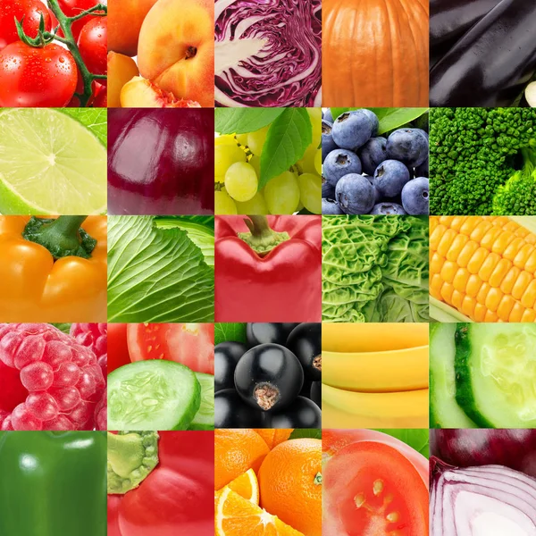 Fresh color fruits and vegetables. Healthy food concept — Stock Photo, Image