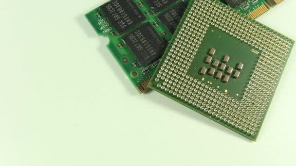 Detail, makro elektronických obvodů — Stock video