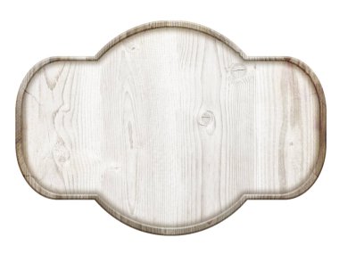 Ahşap işareti ile ışık ahşap beyaz arka plan üzerinde izole