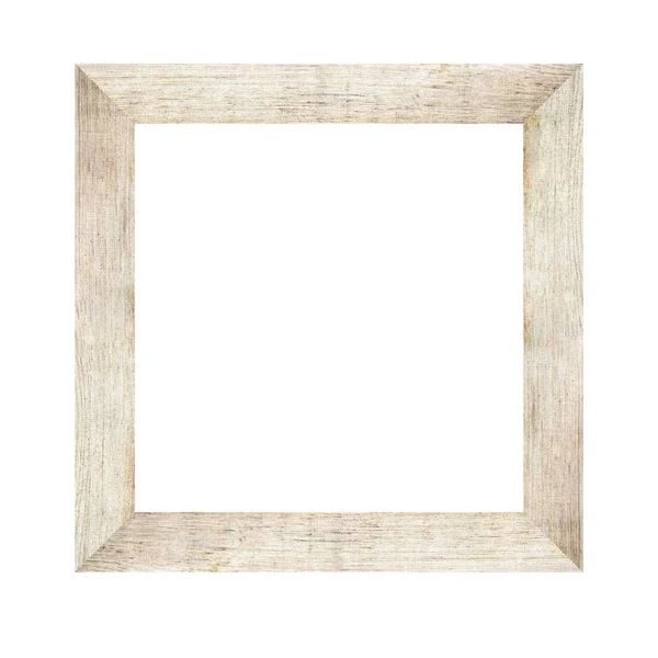 Brede bruine houten frame voor foto's en foto's geïsoleerd op witte achtergrond — Stockfoto