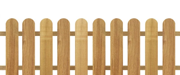 Hnědý dřevěný plot izolovaných na bílém pozadí — Stock fotografie
