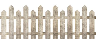 Beyaz arka plan üzerinde izole kahverengi ahşap çit