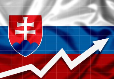 AB Slovakya bayrağı ile yukarı ok