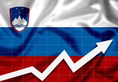 AB Slovenya bayrağı ile yukarı ok