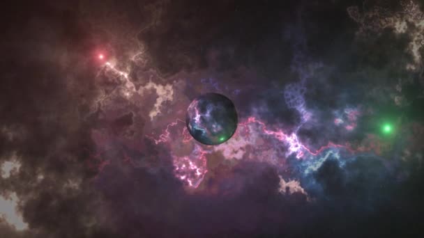 Origine dell'Universo, buco nero supermassiccio nel sito del Big Bang, wormhole, brillante composizione futuristica — Video Stock